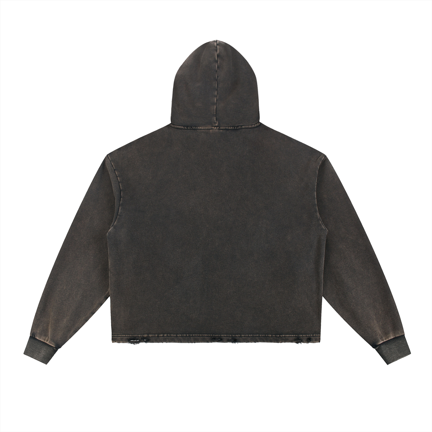 Frayed-Hem Hoodie