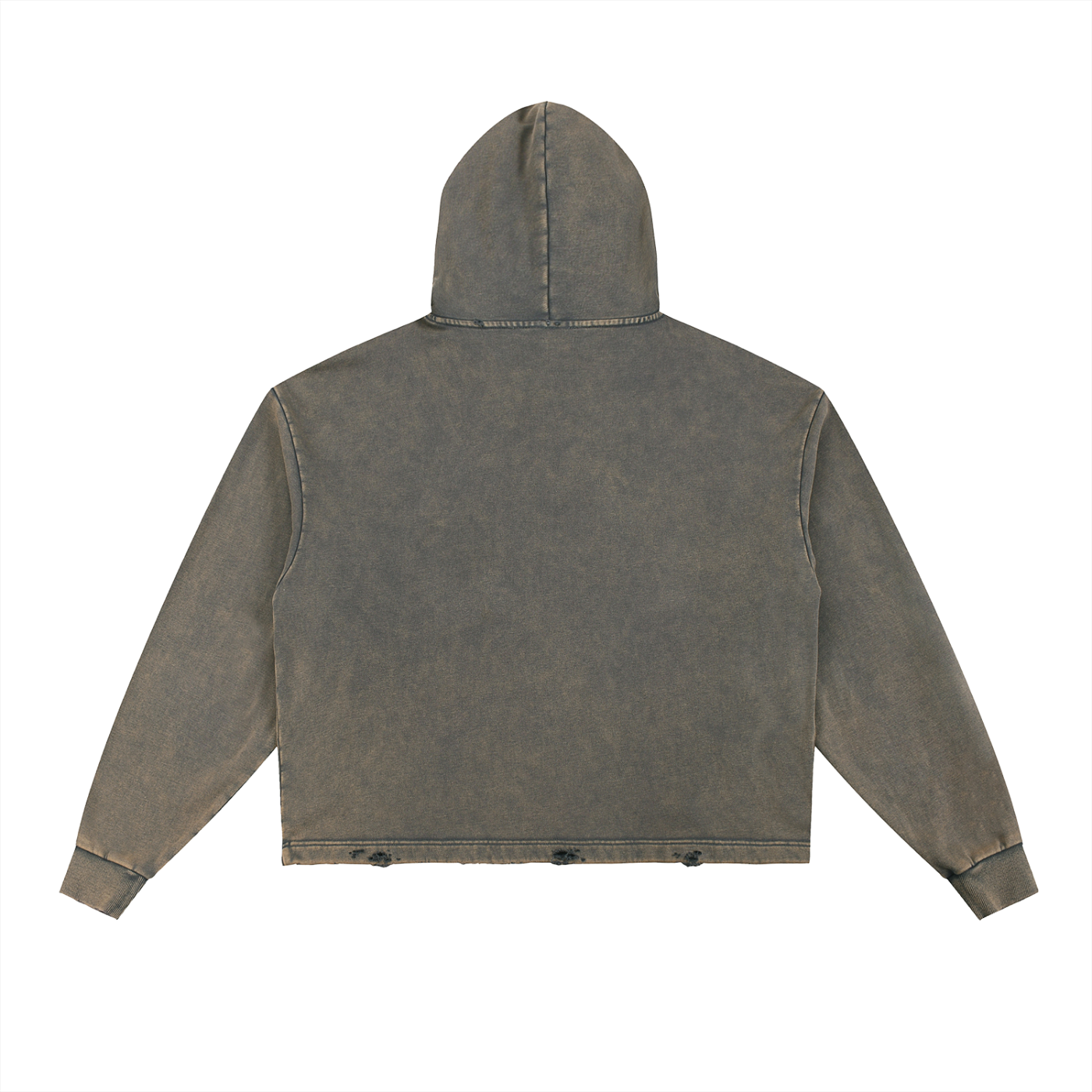 Frayed-Hem Hoodie