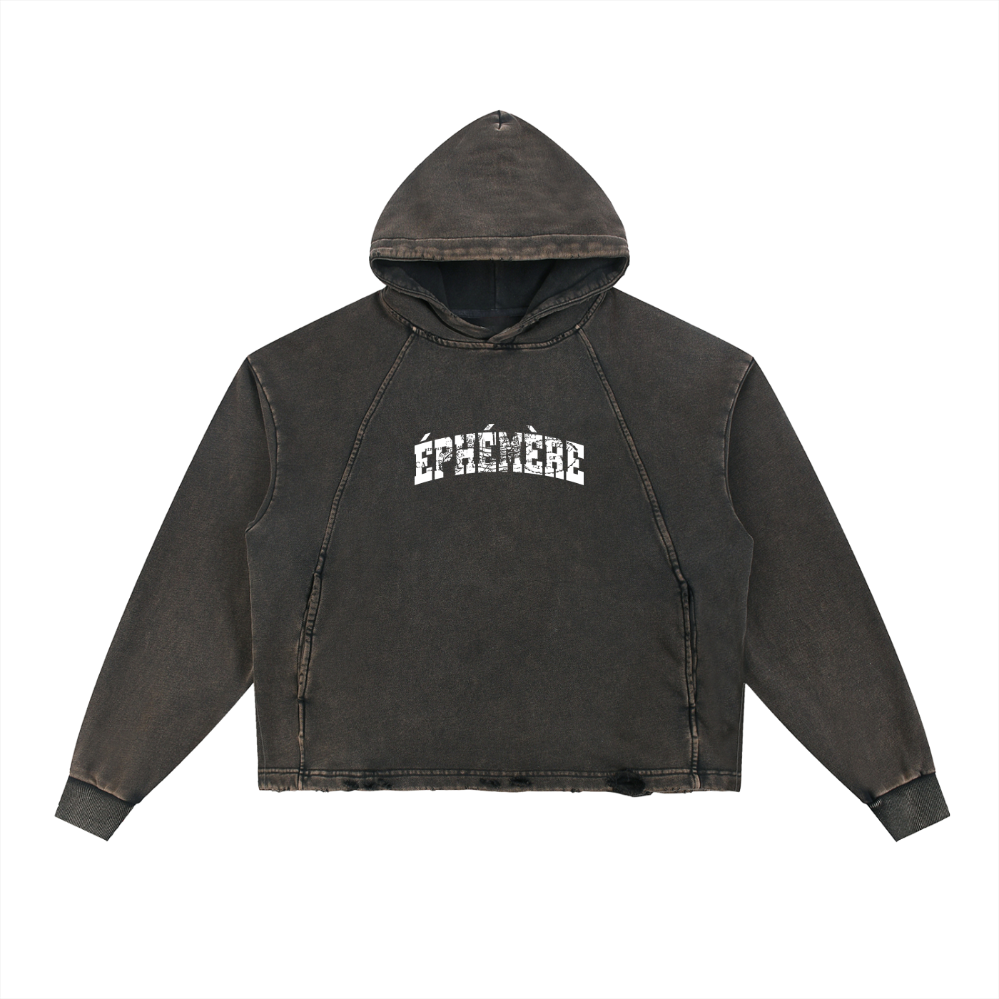 Frayed-Hem Hoodie