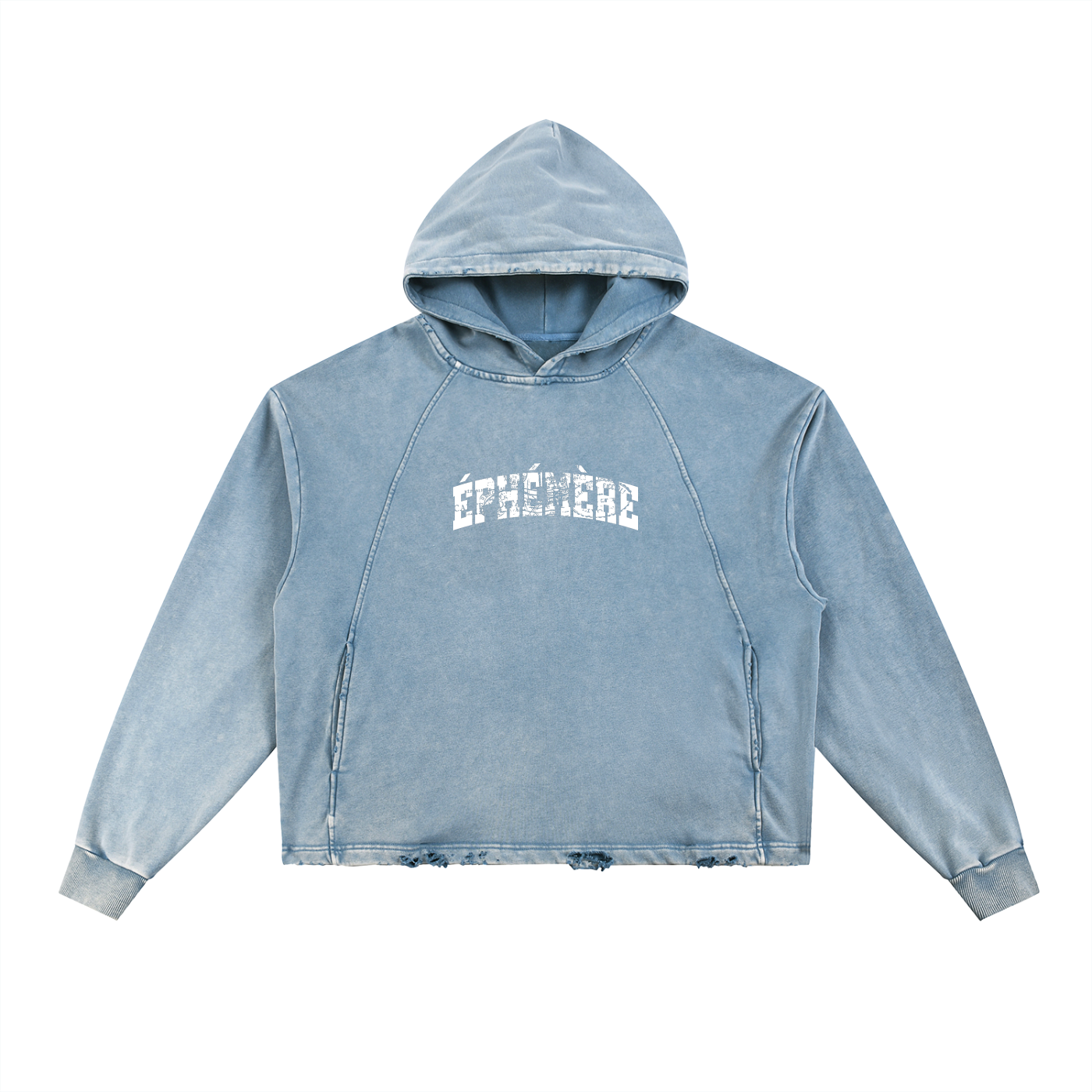 Frayed-Hem Hoodie