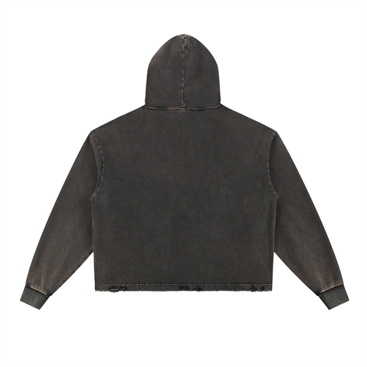Frayed-Hem Hoodie