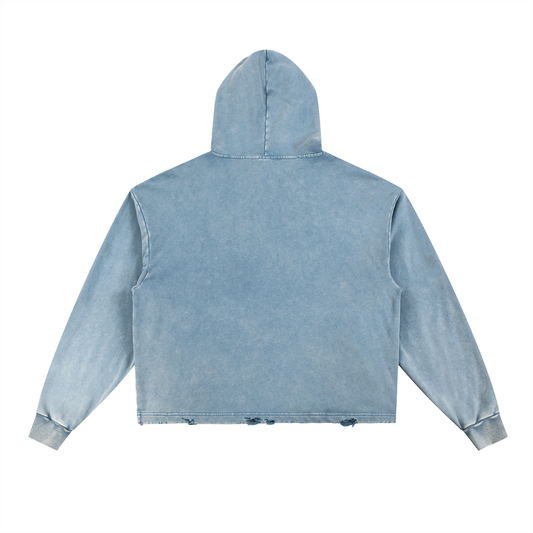 Frayed-Hem Hoodie