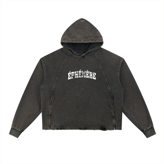 Frayed-Hem Hoodie