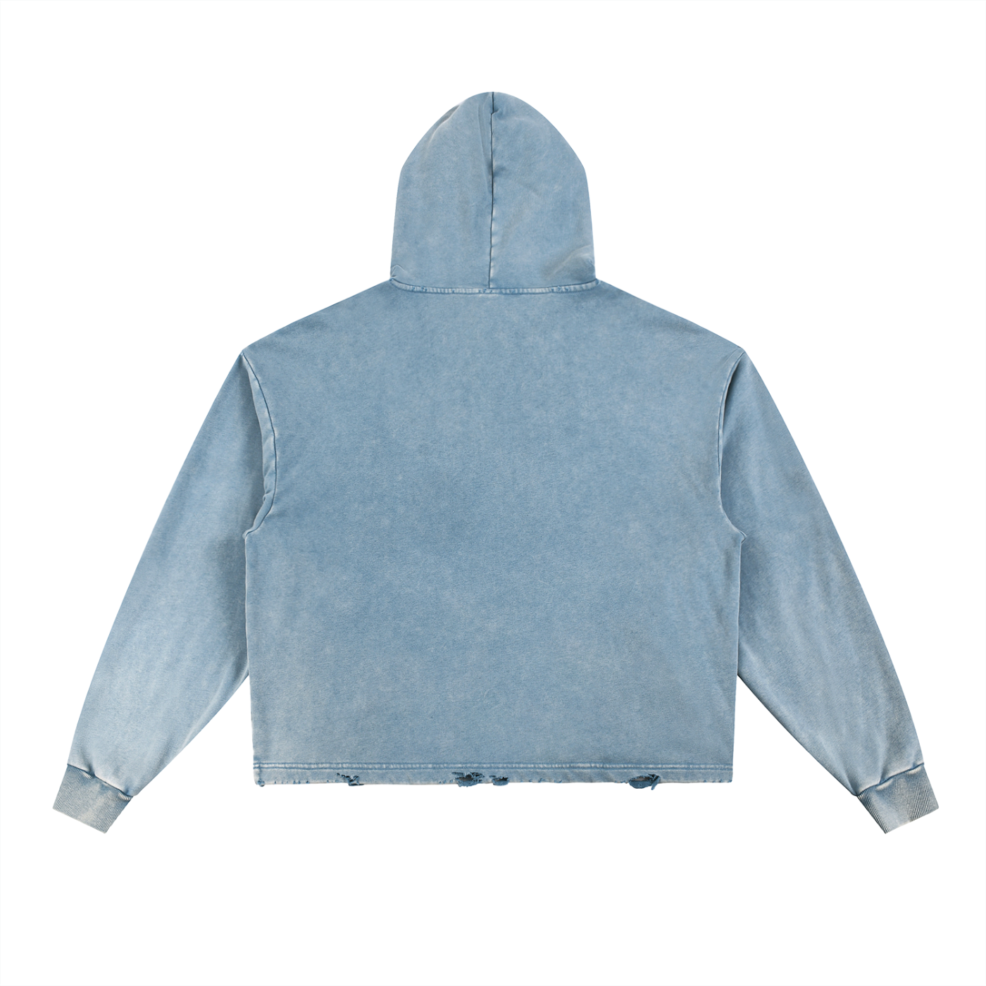 Frayed-Hem Hoodie