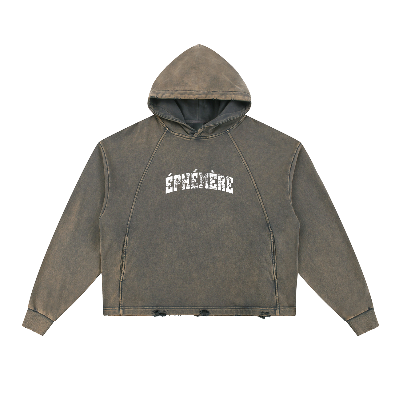 Frayed-Hem Hoodie