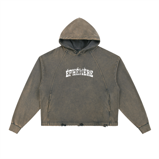Frayed-Hem Hoodie